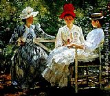 Edmund Charles Tarbell In a Garden painting